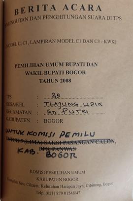 Berita Acara Pemungutan dan Penghitungan Suara Desa Tlajung Udik TPS 25